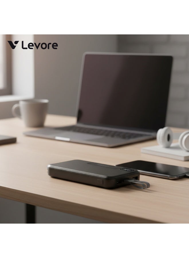 ليفور بنك طاقة LEVORE بسعة 10000 مللي أمبير وقوة 22.5 واط مزود بكابل مدمج - LP515 - Image 5